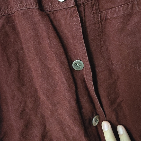 CHICO'S DESIGN RED CROPPED JACKET Linen Blend SIZE 1 M 8-10 - Picture 4 of 10